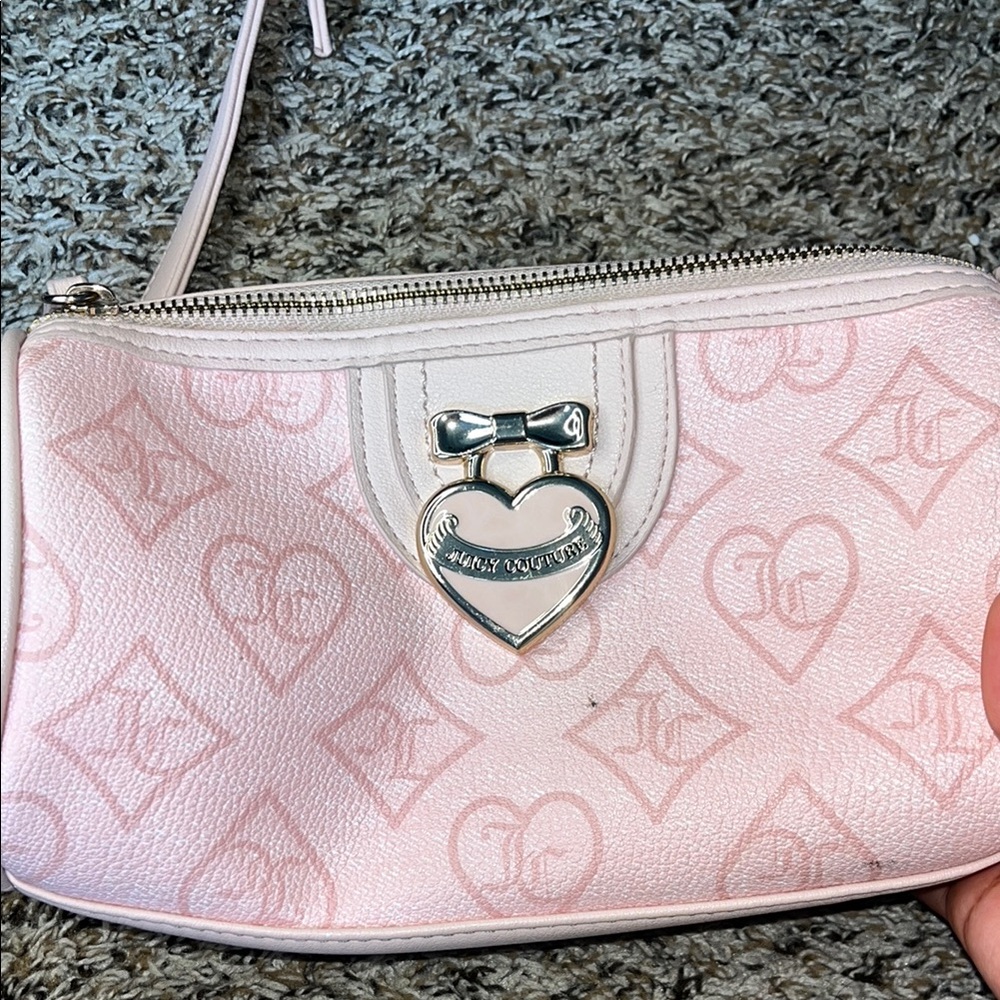 Juicy Couture Pink Clutch with Heart Pattern